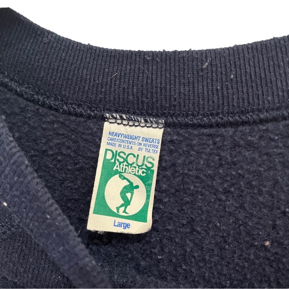 Vintage Discus Mens Navy Blue long Sleeve Sweatshirt Size L - Picture 2 of 3